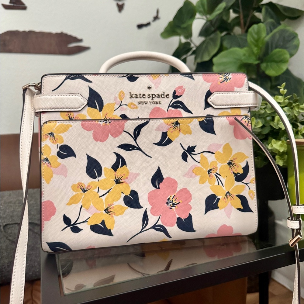 Kate Spade Staci Lily Bloom Medium Satchel